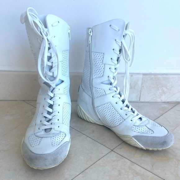 DIOR D-Fence Sneaker Booties White EU39 / US9 SS 2017 Collection - Picture 1 of 7